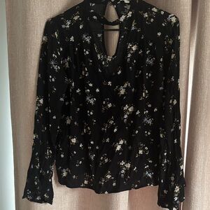 American Eagle Outfitters Black Floral Blouse